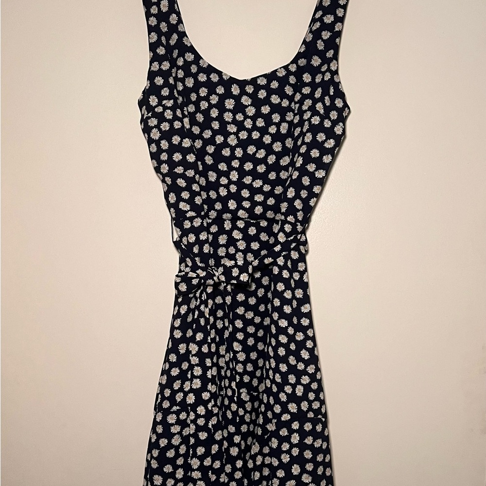 Row A Summer Navy Daisy Midi Dress